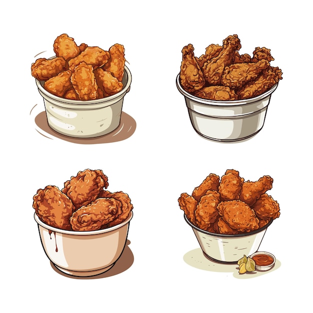 Vector fried chicken vector illustration