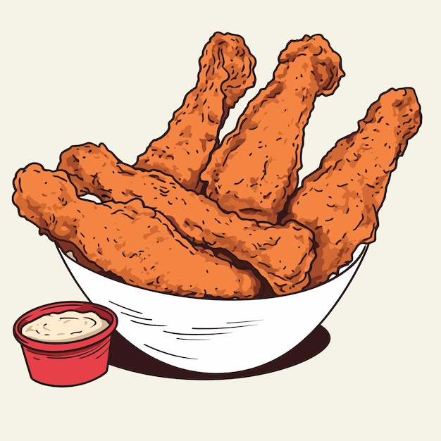 Vector fried chicken