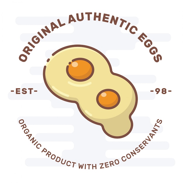 Vector fried egg badge logo