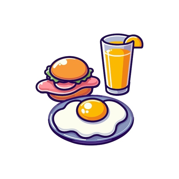 Vector fried egg breakfast ai generated image