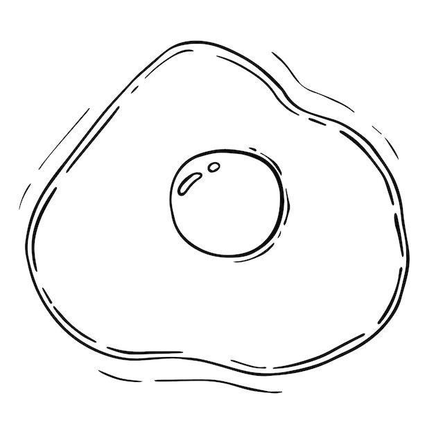 Fried egg doodle linear