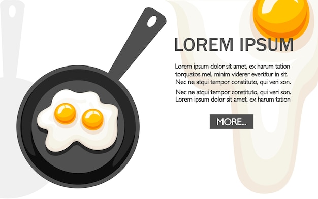 Fried egg in frying pan illustration