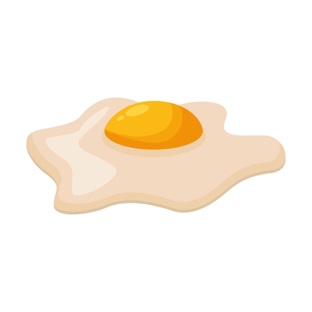 Fried egg isolated over white background. vector illustration