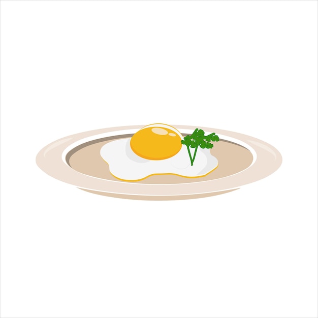 Fried egg on plate from above vector graphics Various eggs Different English breakfast