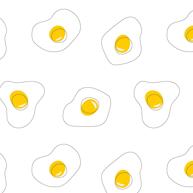 Vector fried egg seamless pattern