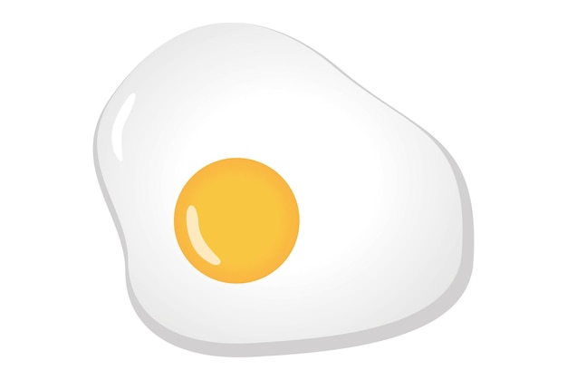 Uovo fritto sunny side up uova vector flat design illustrazione realistica art