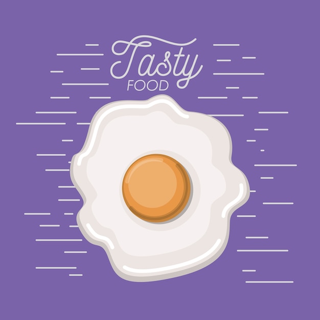 fried egg in tasty food poster 