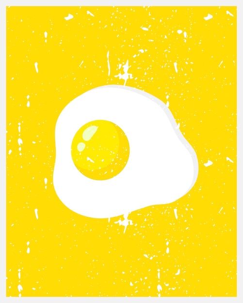 Fried Egg with yellow background breakfast fried hen or chicken egg ready for your text