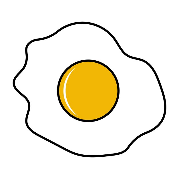 フライドエッグヨルク ホワイト 美味しい栄養のある朝食 調理 卵