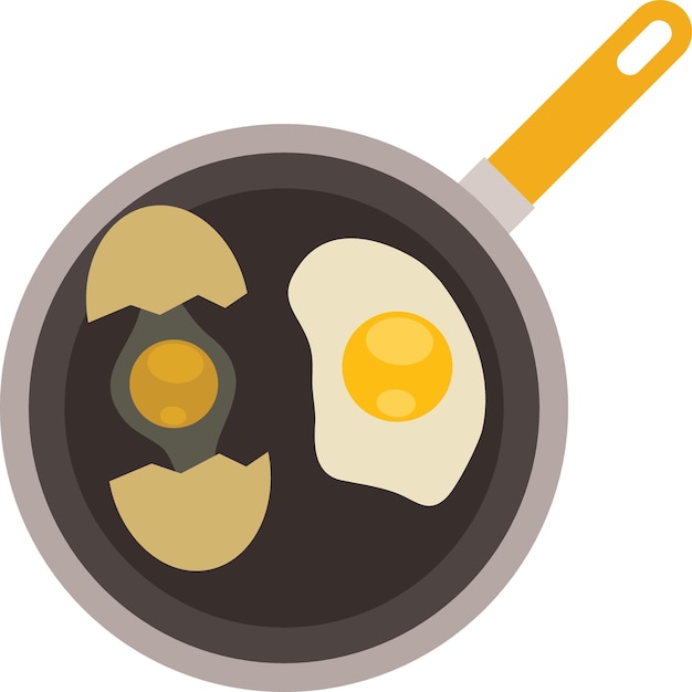 Vector fried eggs in a pan isolated background