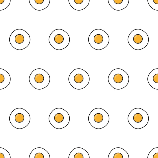 目玉焼きのシームレスなパターン。オムレツの卵のテーマのイラスト
