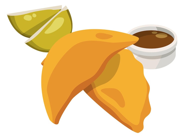 Vector fried empanadas icon cartoon spanish food cuisine
