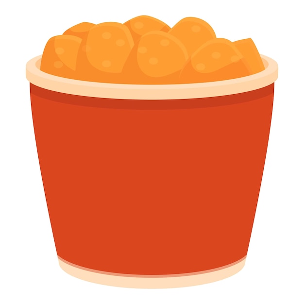 Vector fried nugget box icon cartoon vector fast food hot lunch