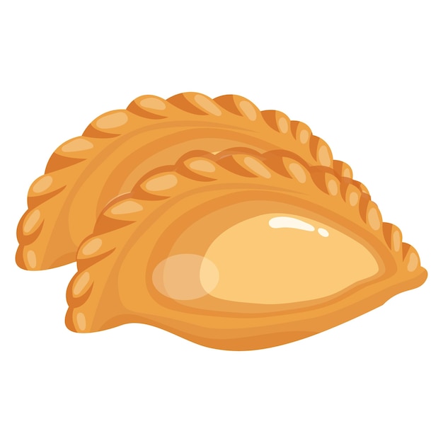 Vector fried pie food vector illustration