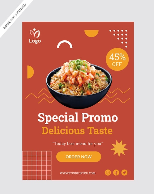 fried rice food flyer poster promotion store design template