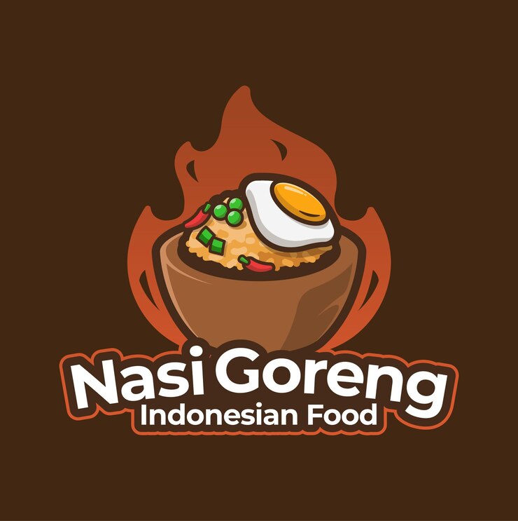 インドネシアのレストランのフライドライスロゴテンプレート
