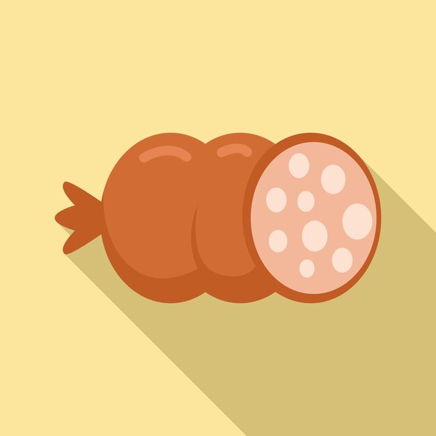 Vector fried sausage icon flat illustration of fried sausage vector icon for web design