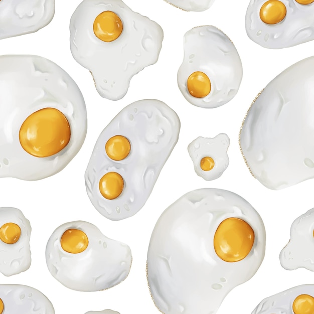 Fried scrambled eggs pattern with yellow yolk