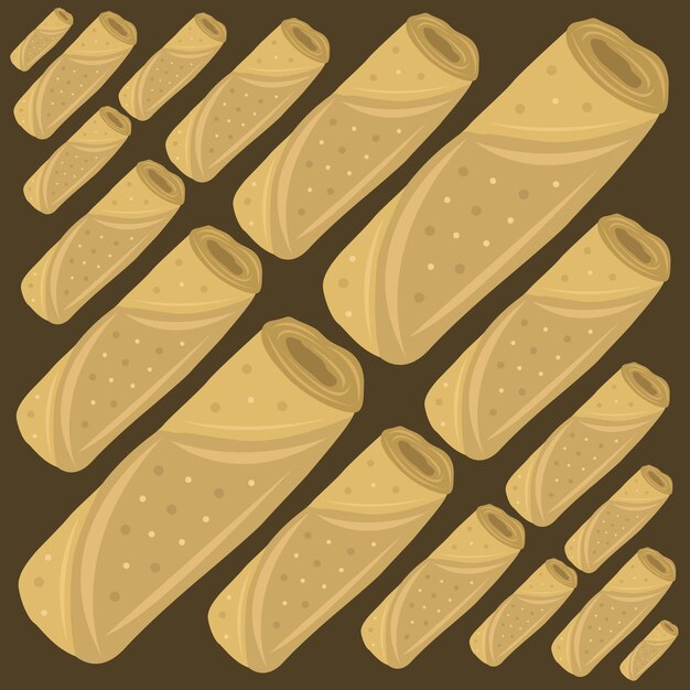 Fried spring rolls vector illustration