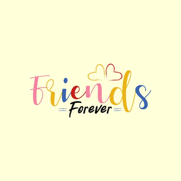 Vector friend best calligraphy friendship lettering poster print script typography illustration