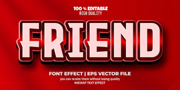 friend editable text effect