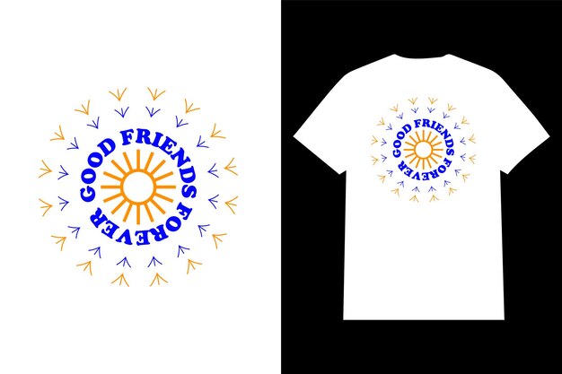 Vettore amico per sempre design t-shirt floreale