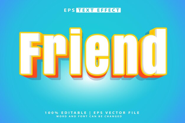 Vector friend text effect 3d text mockup