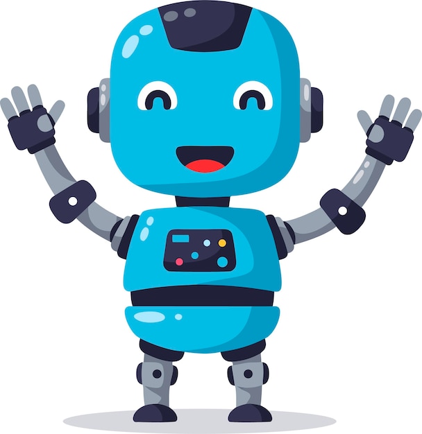 友好的な青いロボットで 愉快な表情と遊び心のある外観で 創造的なプロジェクトのために