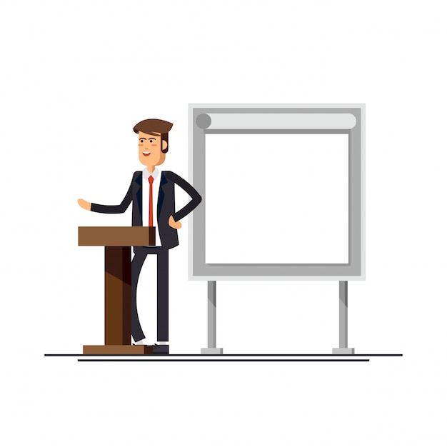 Vector friendly business man standing