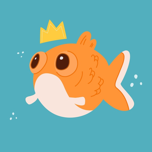 Vector a friendly cartoon goldfish and gold fish character vector illustration