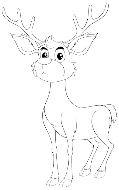 Vettore friendly cartoon reindeer vector illustration (illustrazione vettoriale di renne amichevole)