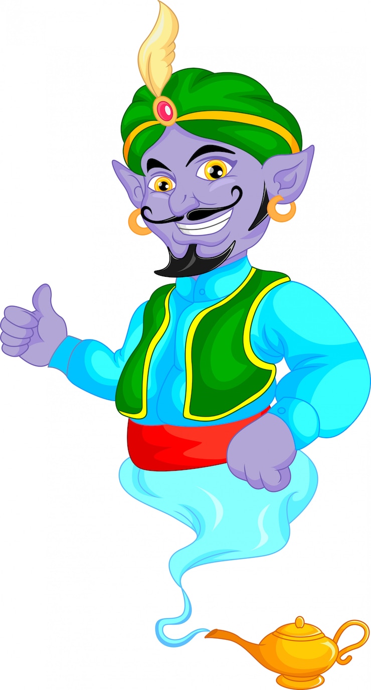वेक्टर friendly genie cartoon