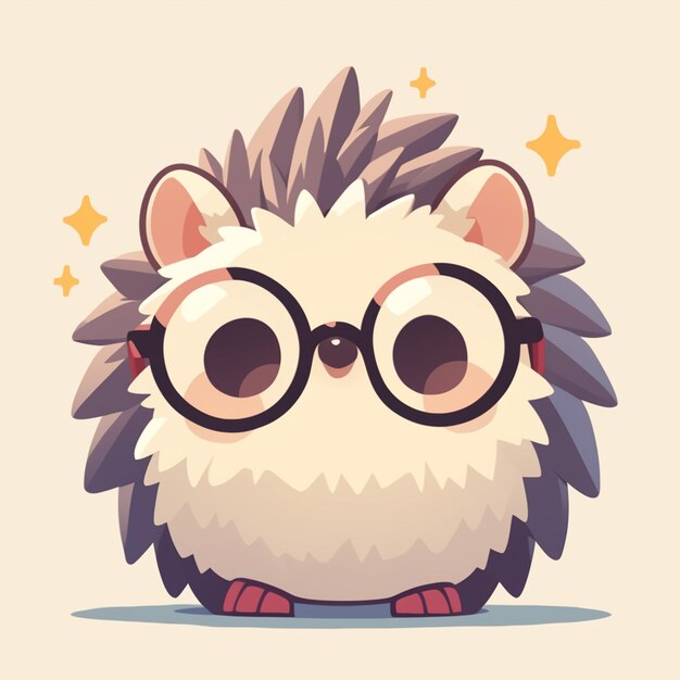 Vector a friendly hedgehog accountant cartoon style