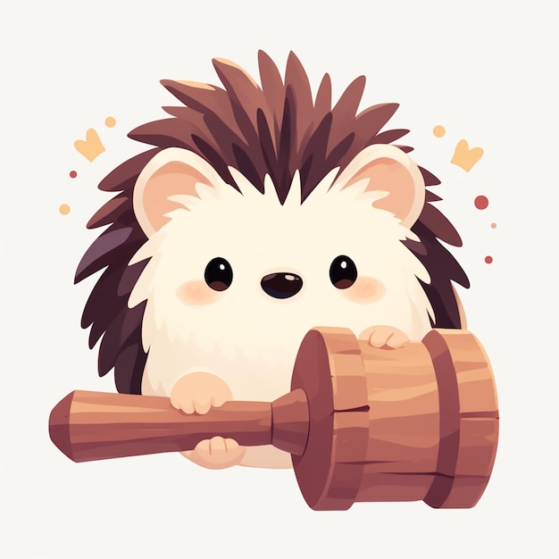 Vector a friendly hedgehog judge cartoon style