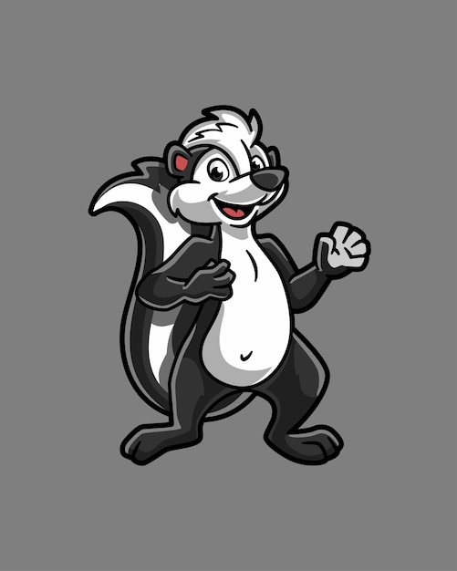 ベクトル フレンドリーで愛らしいスカンクマスコットキャラクター