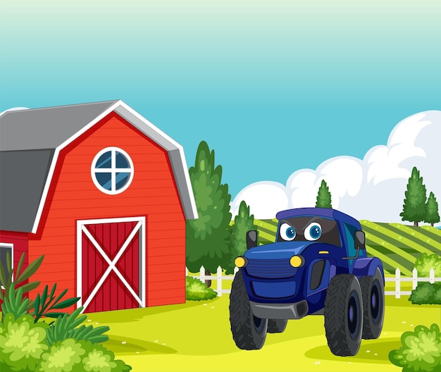 friendly monster truck at the farm