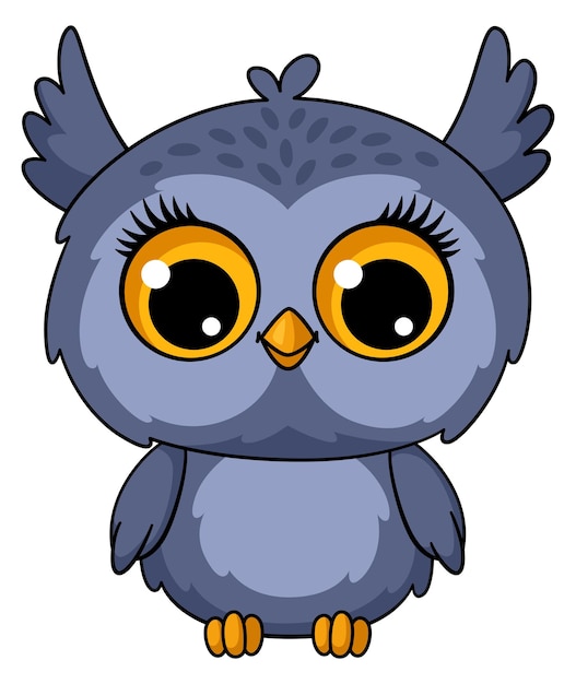 Friendly owl with big eyes Cartoon bird character