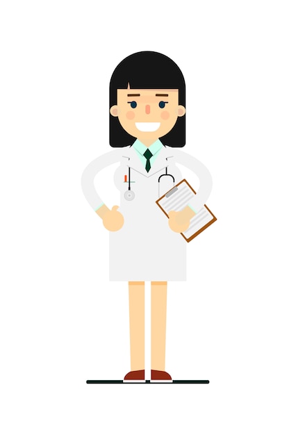 Friendly young pharmacist in medical uniform