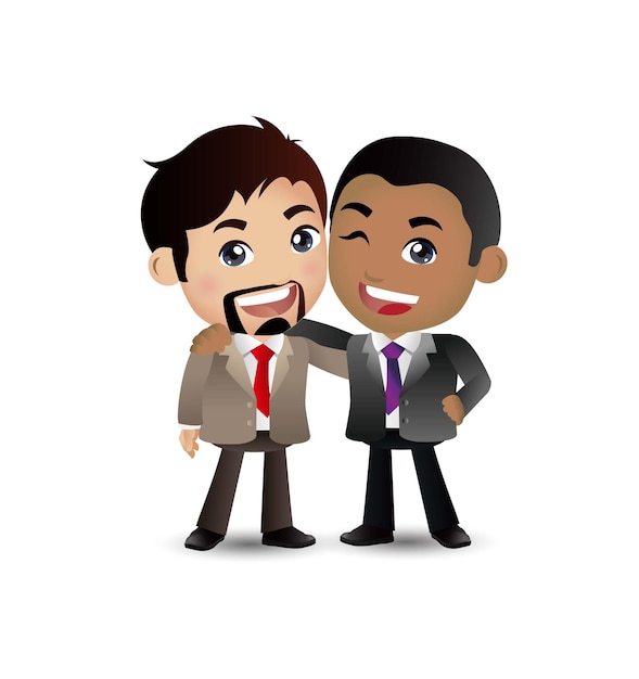 Friends Characters Set Vector Laughing Friends Office Colleagues