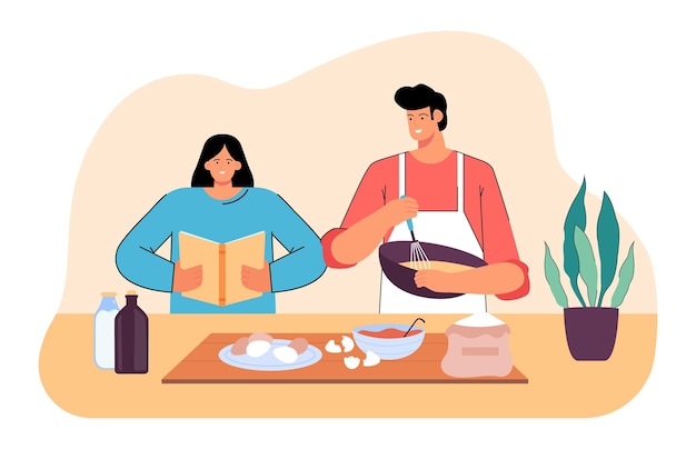 friends or couple making food together in kitchen