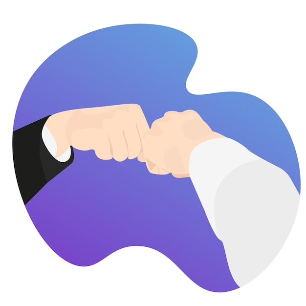 Vector friends elbow touch side view boy fist bump salute power five, fist bump or brofist