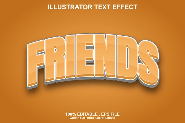 friends text effect editable