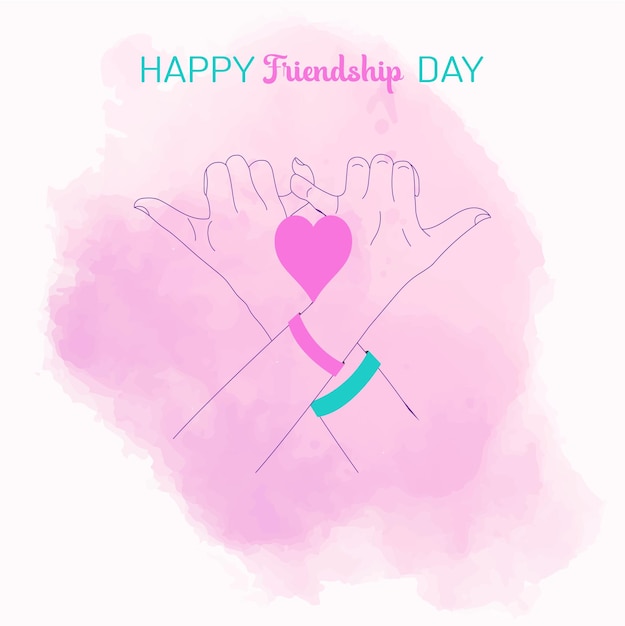 Friendship day background with hand supporting