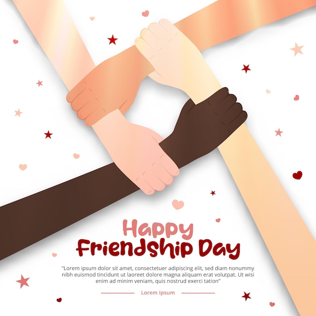 Friendship day background with hands holding together