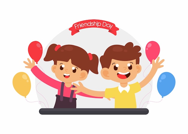 Friendship day background with smilling friends