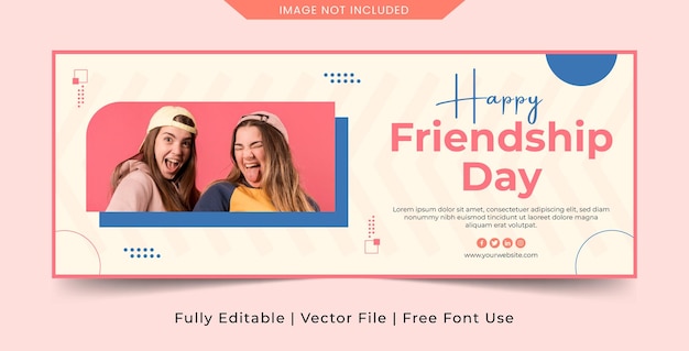 Friendship Day Banner Free Vector Template