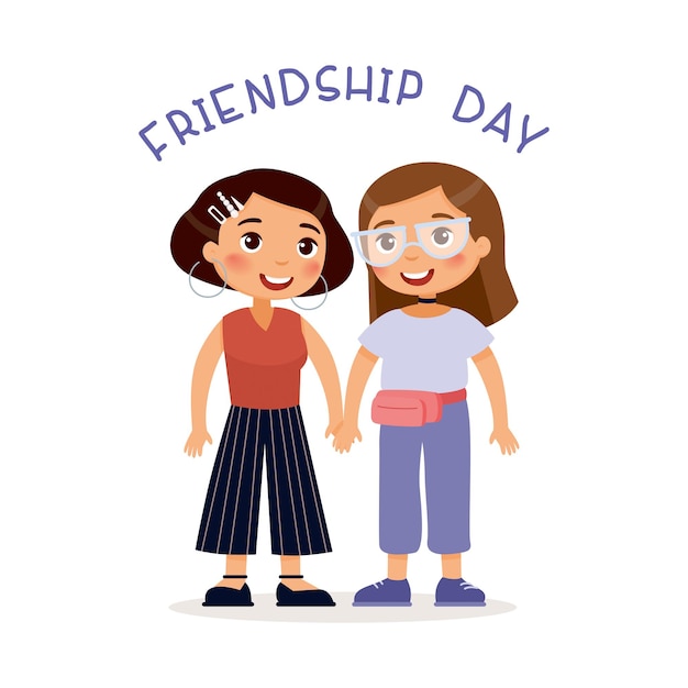 Vector friendship day cartoon characters