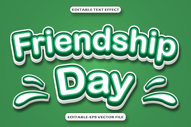 Friendship Day Editable Text Effect 3 D Style Design