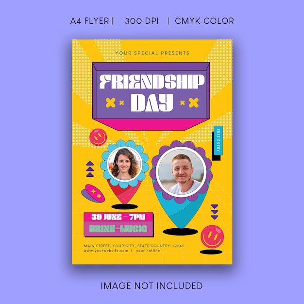 Vector friendship day flyer