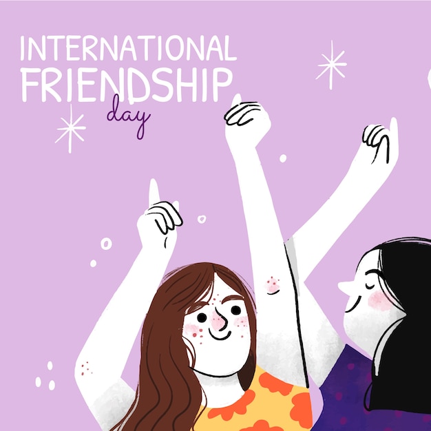 Friendship day hand drawn illustration